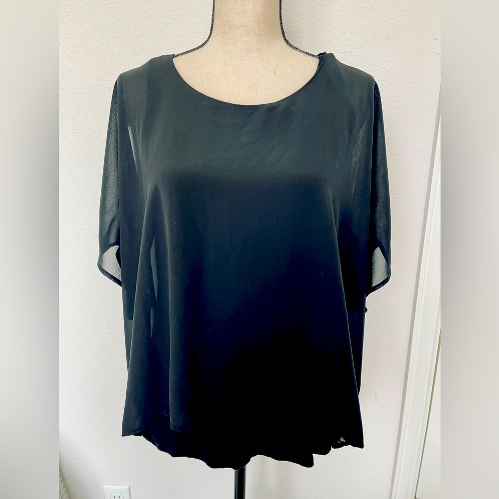 Black Two-Layer Women’s Blouse size M